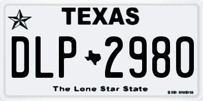 TX license plate DLP2980