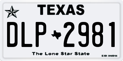 TX license plate DLP2981