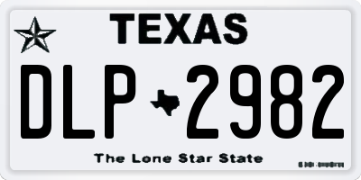 TX license plate DLP2982