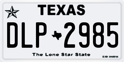 TX license plate DLP2985