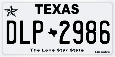 TX license plate DLP2986