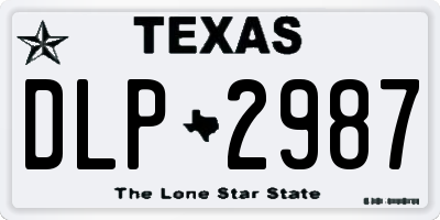 TX license plate DLP2987
