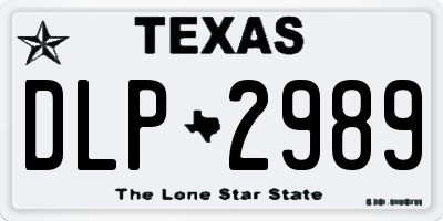 TX license plate DLP2989