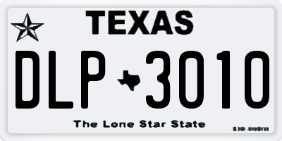 TX license plate DLP3010