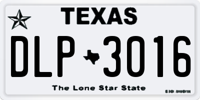TX license plate DLP3016