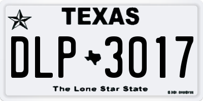 TX license plate DLP3017