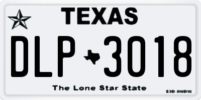 TX license plate DLP3018