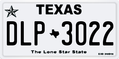 TX license plate DLP3022