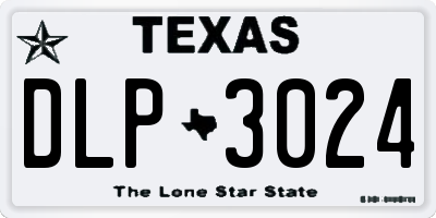TX license plate DLP3024