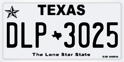 TX license plate DLP3025