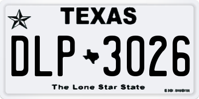 TX license plate DLP3026