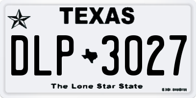 TX license plate DLP3027