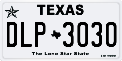 TX license plate DLP3030