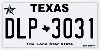 TX license plate DLP3031