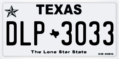 TX license plate DLP3033