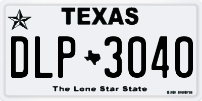 TX license plate DLP3040
