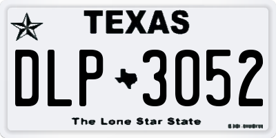 TX license plate DLP3052