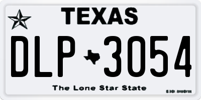 TX license plate DLP3054