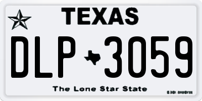 TX license plate DLP3059