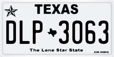TX license plate DLP3063