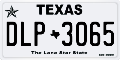 TX license plate DLP3065