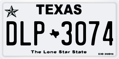 TX license plate DLP3074