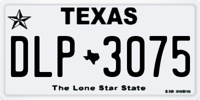 TX license plate DLP3075