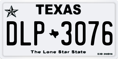 TX license plate DLP3076
