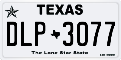 TX license plate DLP3077