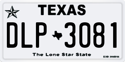 TX license plate DLP3081