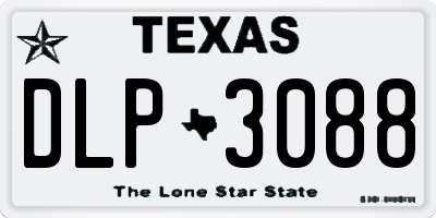 TX license plate DLP3088