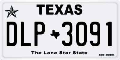 TX license plate DLP3091