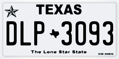 TX license plate DLP3093