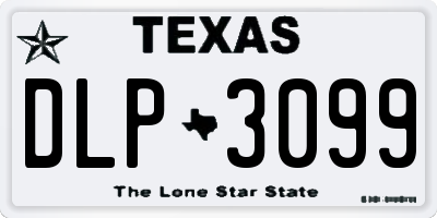 TX license plate DLP3099