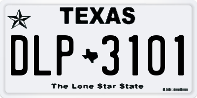 TX license plate DLP3101
