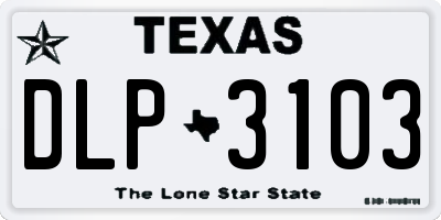 TX license plate DLP3103