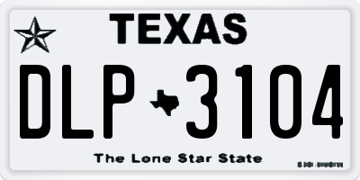 TX license plate DLP3104