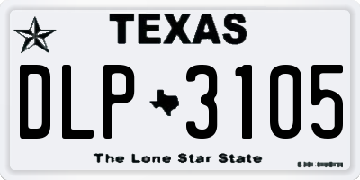 TX license plate DLP3105