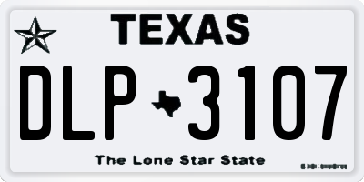 TX license plate DLP3107