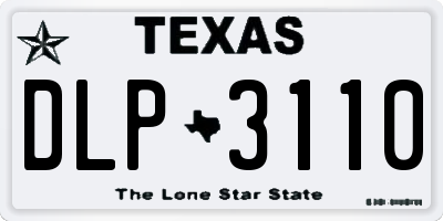 TX license plate DLP3110