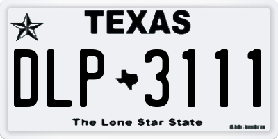 TX license plate DLP3111
