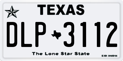 TX license plate DLP3112