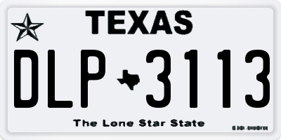 TX license plate DLP3113