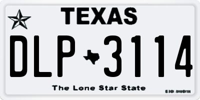 TX license plate DLP3114
