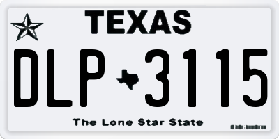 TX license plate DLP3115