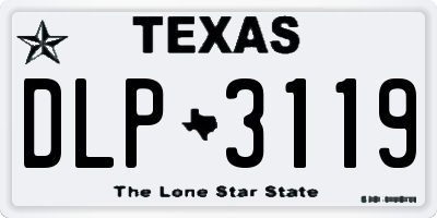 TX license plate DLP3119