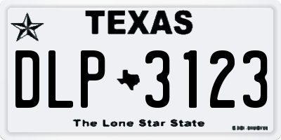 TX license plate DLP3123