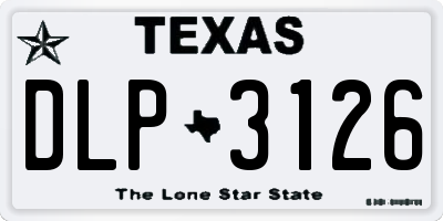 TX license plate DLP3126