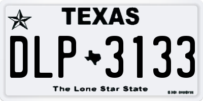 TX license plate DLP3133