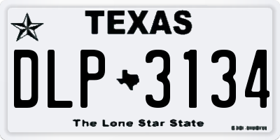 TX license plate DLP3134
